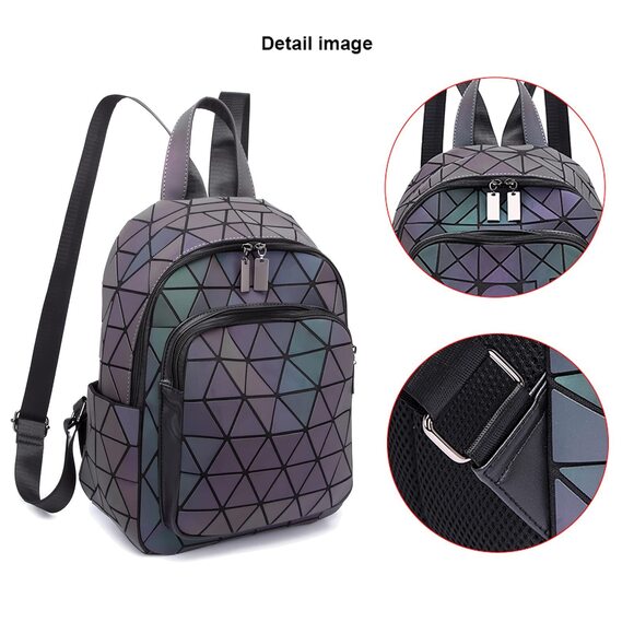 6152 Luminous Geometric Backpacks Purses and Handbags Holographic main image 8